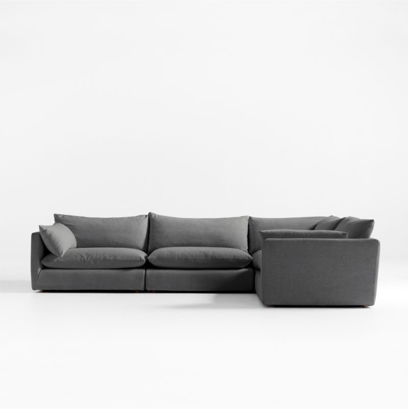 Unwind Modular 4-Piece L-Shaped Slipcovered Sectional Sofa - Image 3