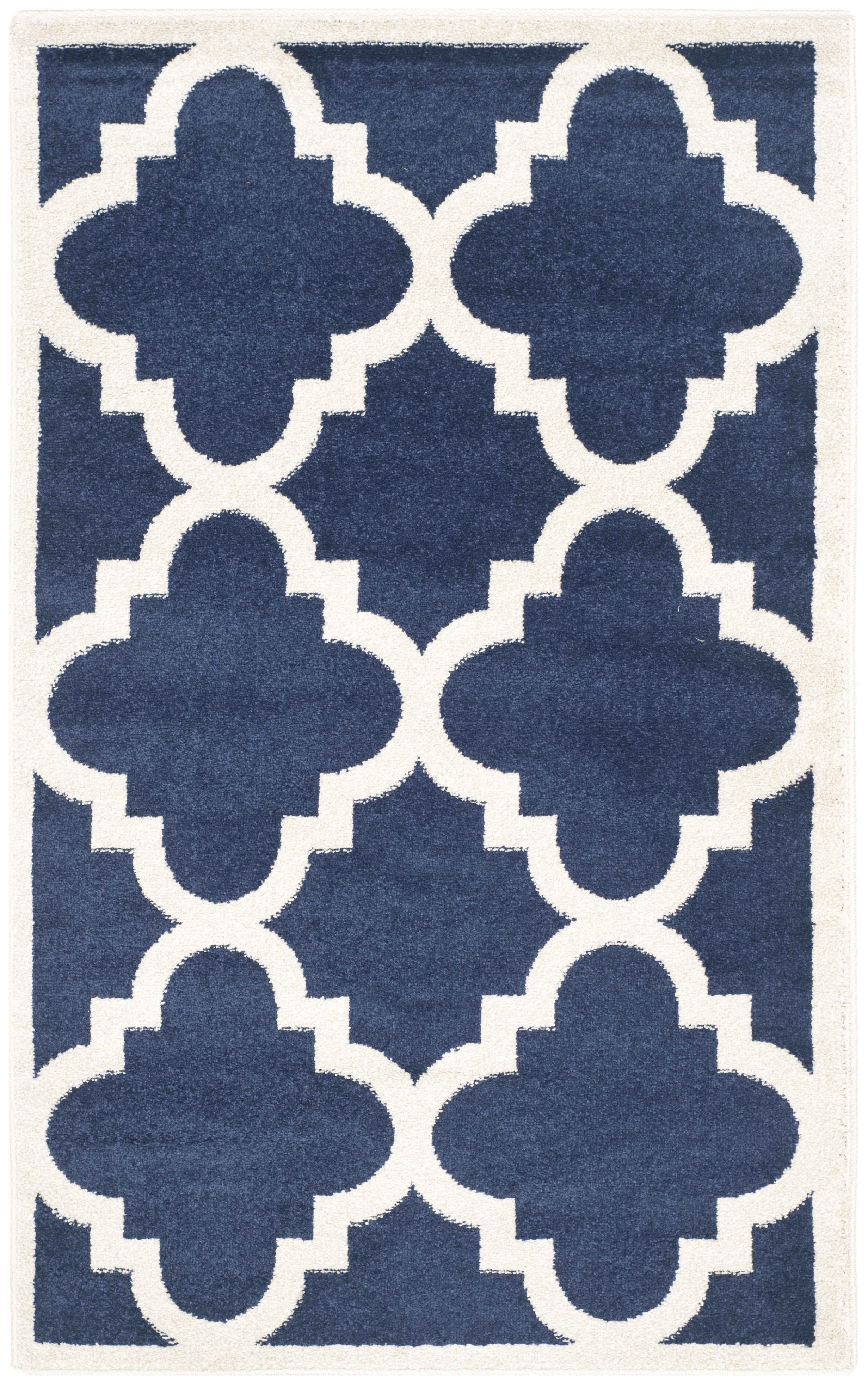 Arlo Home Indoor/Outdoor Woven Area Rug, AMT423P, Navy/Beige,  3' X 5' - Image 0