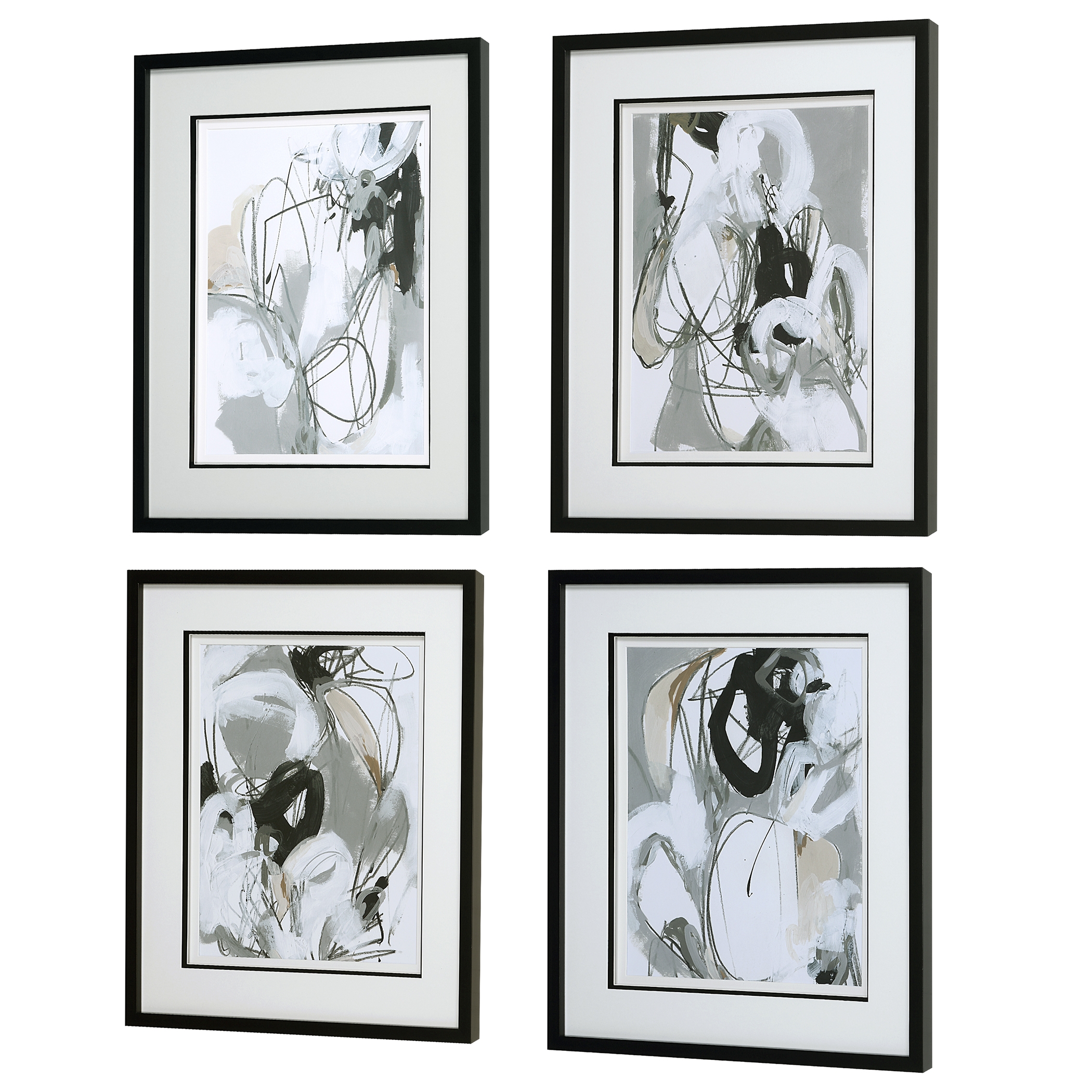 Tangled Threads Abstract Framed Prints, S/4 - Image 2