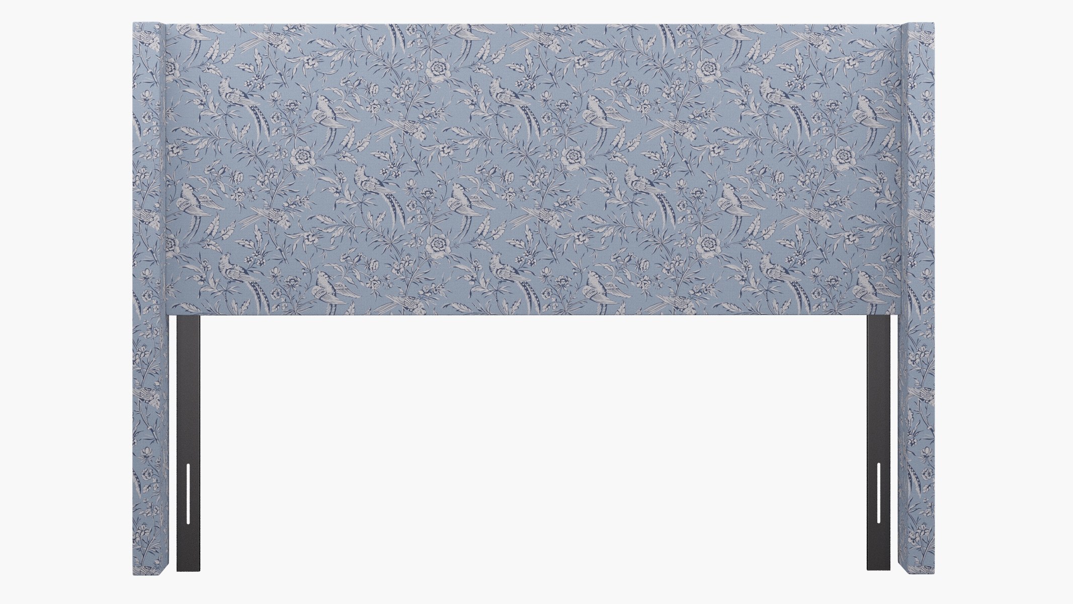 Modern Wingback Headboard, Blue Aviary, King - Image 1
