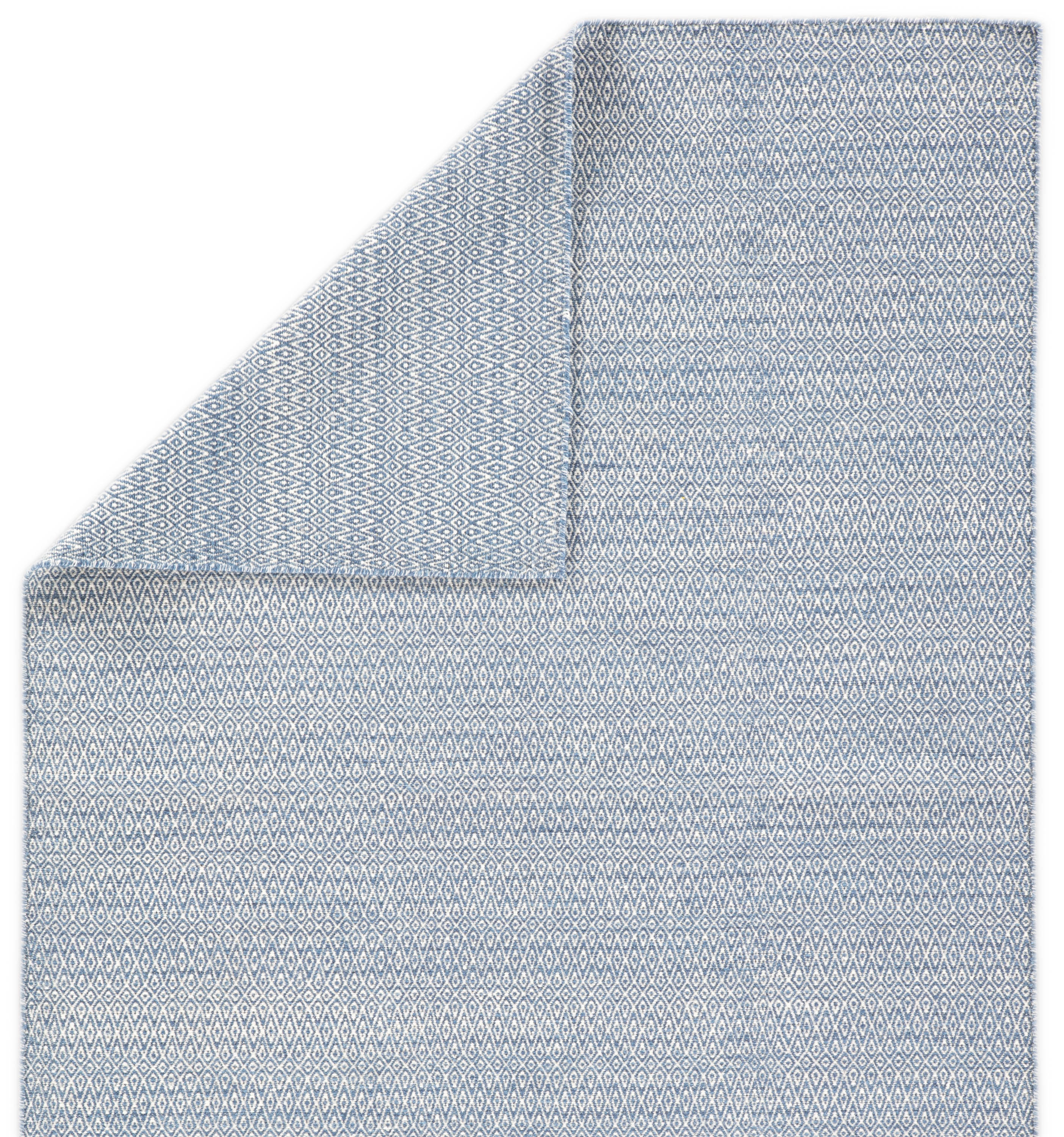 Eulalia Handmade Geometric Blue/ Ivory Area Rug - Image 2