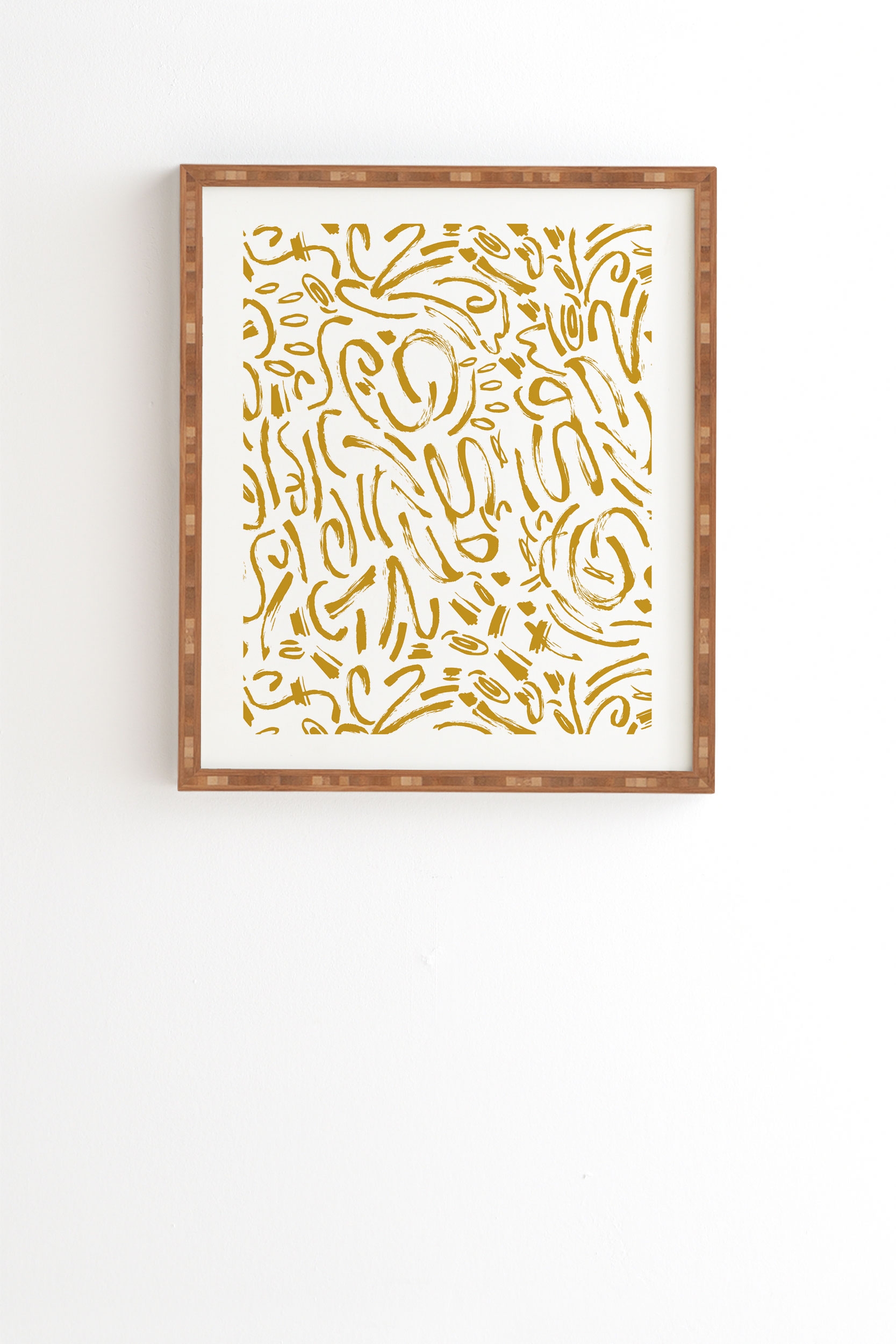 Wildness Abstract Brushstrokes by Marta Barragan Camarasa - Framed Wall Art Bamboo 14" x 16.5" - Image 0