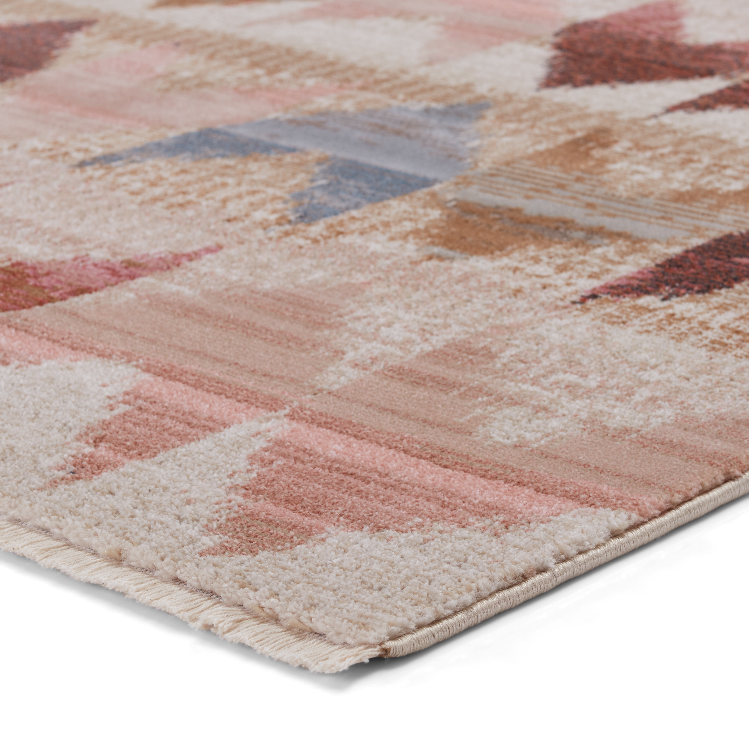Nikki Chu by Zevi Chevron Pink/ Beige Area Rug (7'10"X11'1") - Image 1