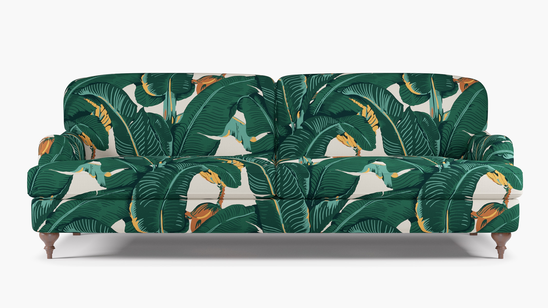 English Roll Arm Sofa, Martinique®®, Walnut Turned Wood Leg - Image 0