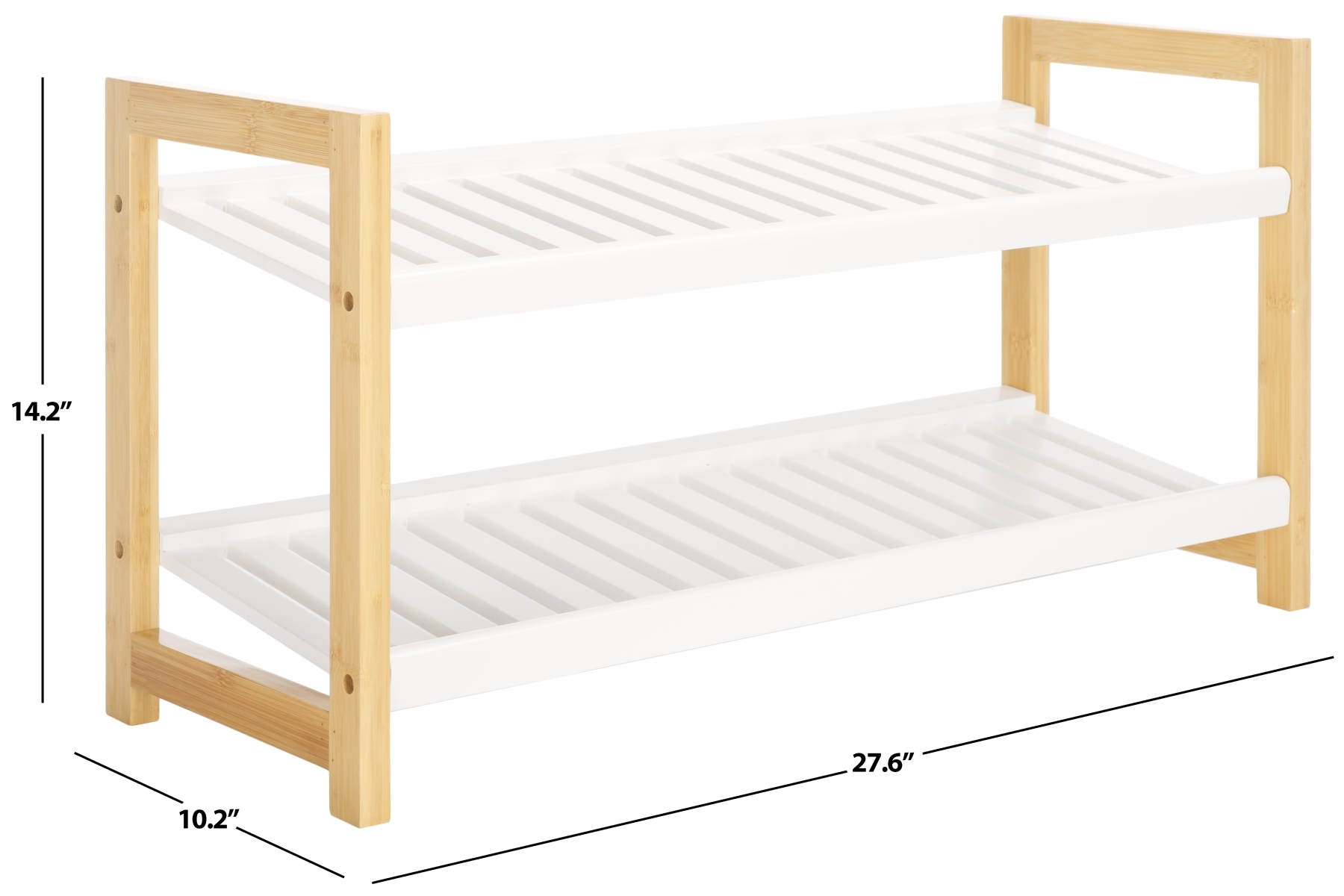 Wylie Shoe Rack - White / Natural - Safavieh - Image 8