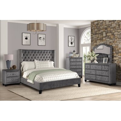 Aysel Upholstered Platform 4 Piece Bedroom Set - Image 0