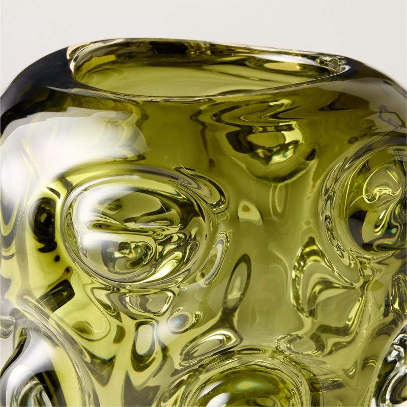 Clio Bubble Green Glass Vase - Image 2