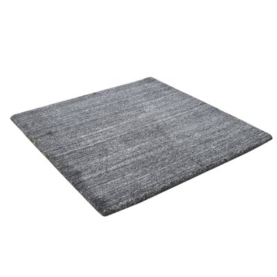 One-of-a-Kind Hand-Knotted 2' Square Wool Area Rug in Charcoal - Image 0