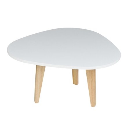 3 Legged Oval Modern Coffee Table, White - Image 2
