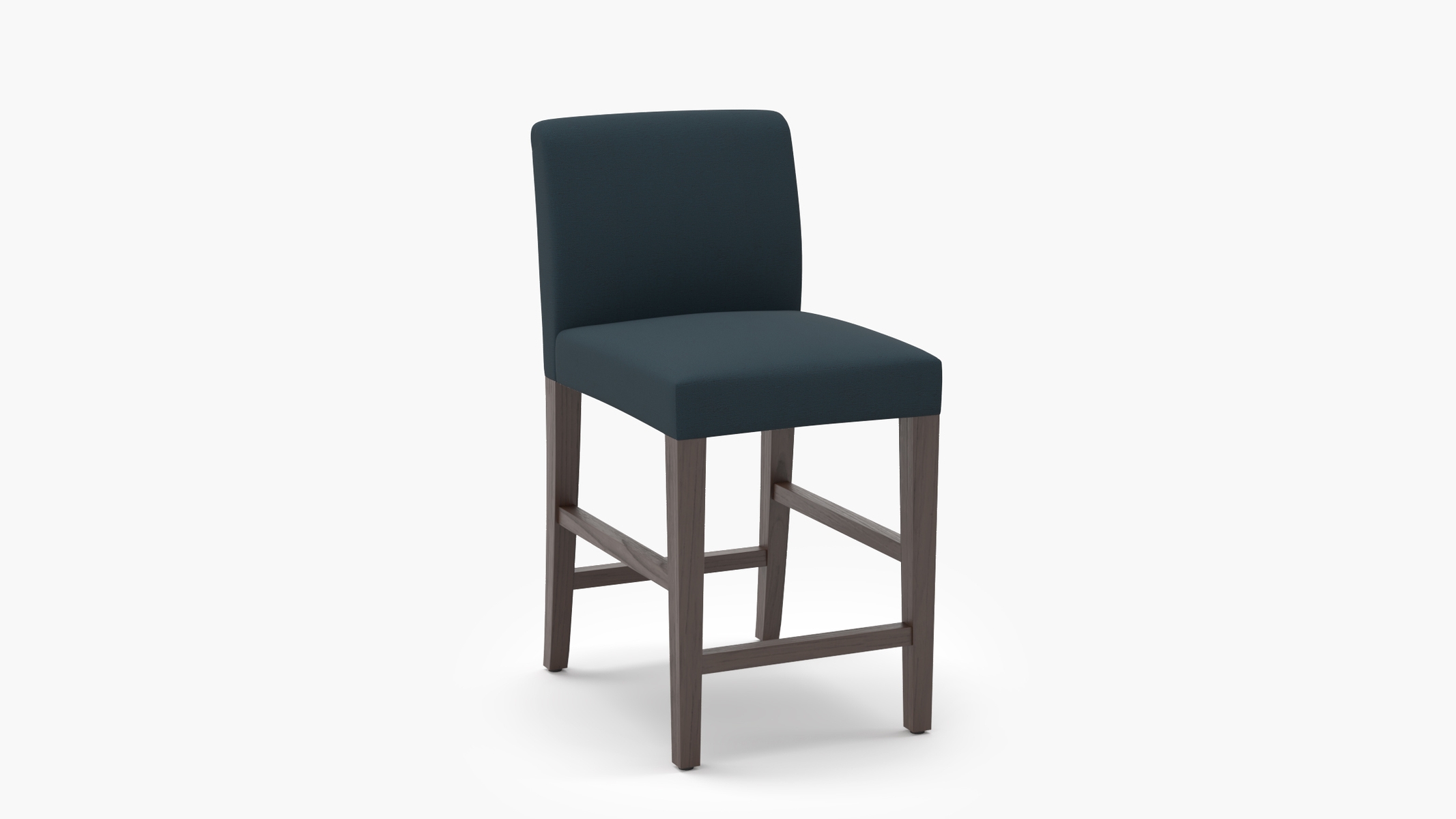 Signature Dining Counter Stool, Navy Everyday Linen, Espresso Square Tapered Leg - Image 1