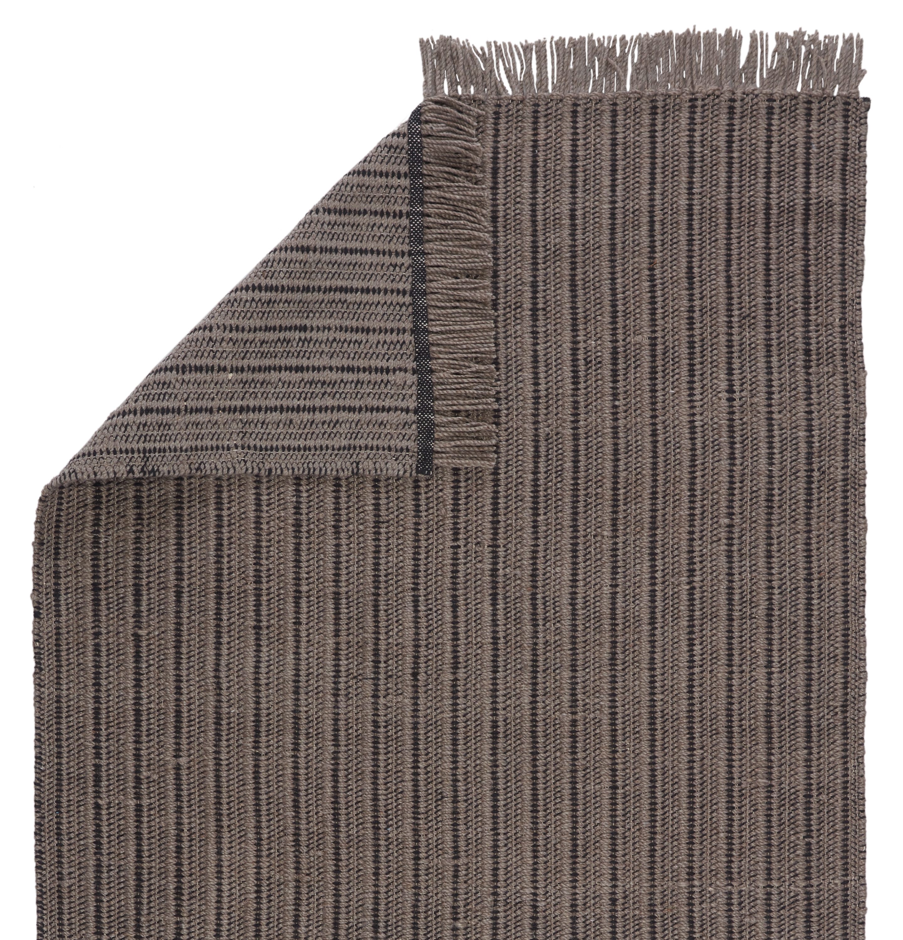 Poise Handwoven Solid Gray/ Black Area Rug (8'X10') - Image 2