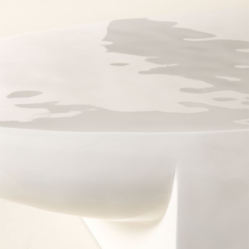 Estelle 66" Oval White Resin Coffee Table - Image 2