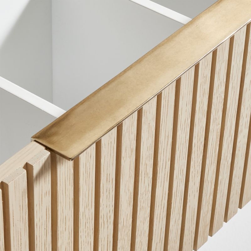 Batten 72" White Marble Top and Oak Wood Double Sink Floating Vanity - Image 10