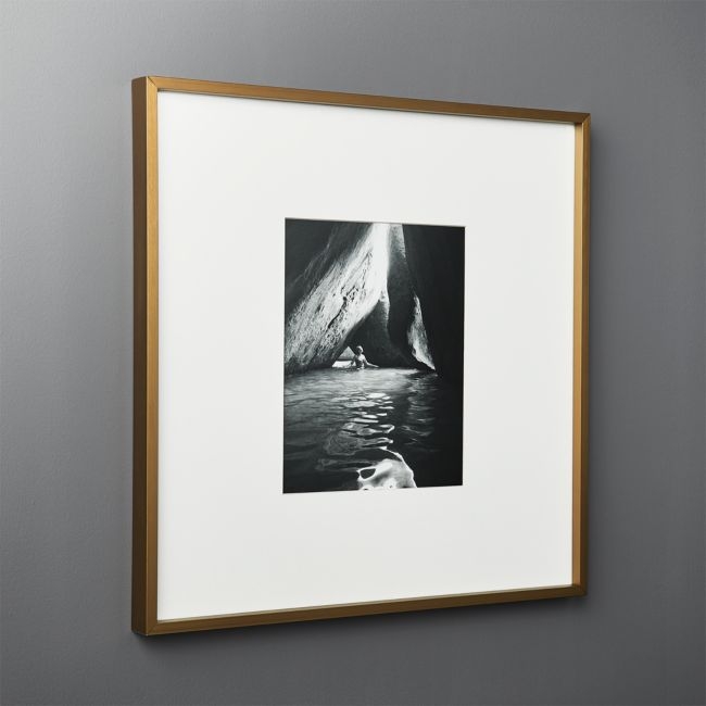 Gallery Brass Picture Frame with White Mat 8"x10" - Image 0