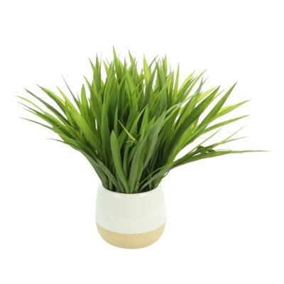 11.5" Artificial Grass in Decorative Vase - Image 0