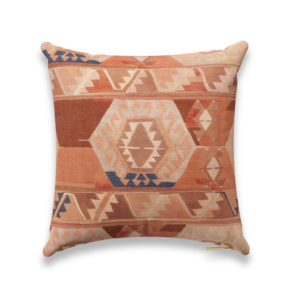 Adobe Prism Kilim Pillow by St. Frank | Brown | 20" W x 20" H | Cotton/Linen - Image 0