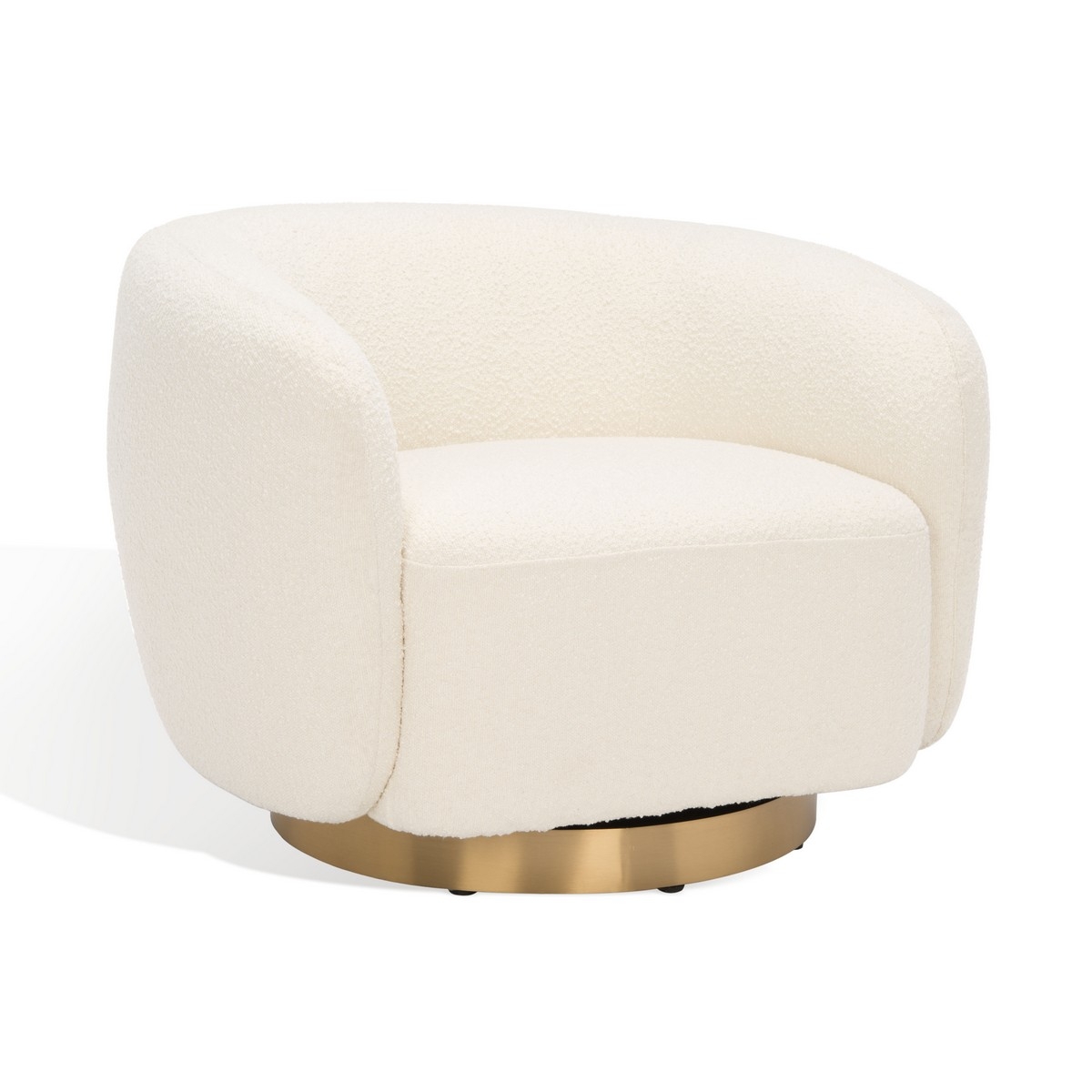 Bernard Boucle Swivel Accent Chair - Ivory/Gold - Image 5