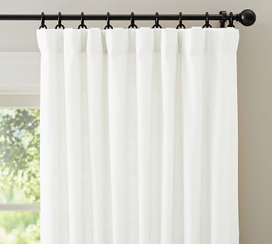 Emery Linen Curtain, 100 x 84", White - Image 0