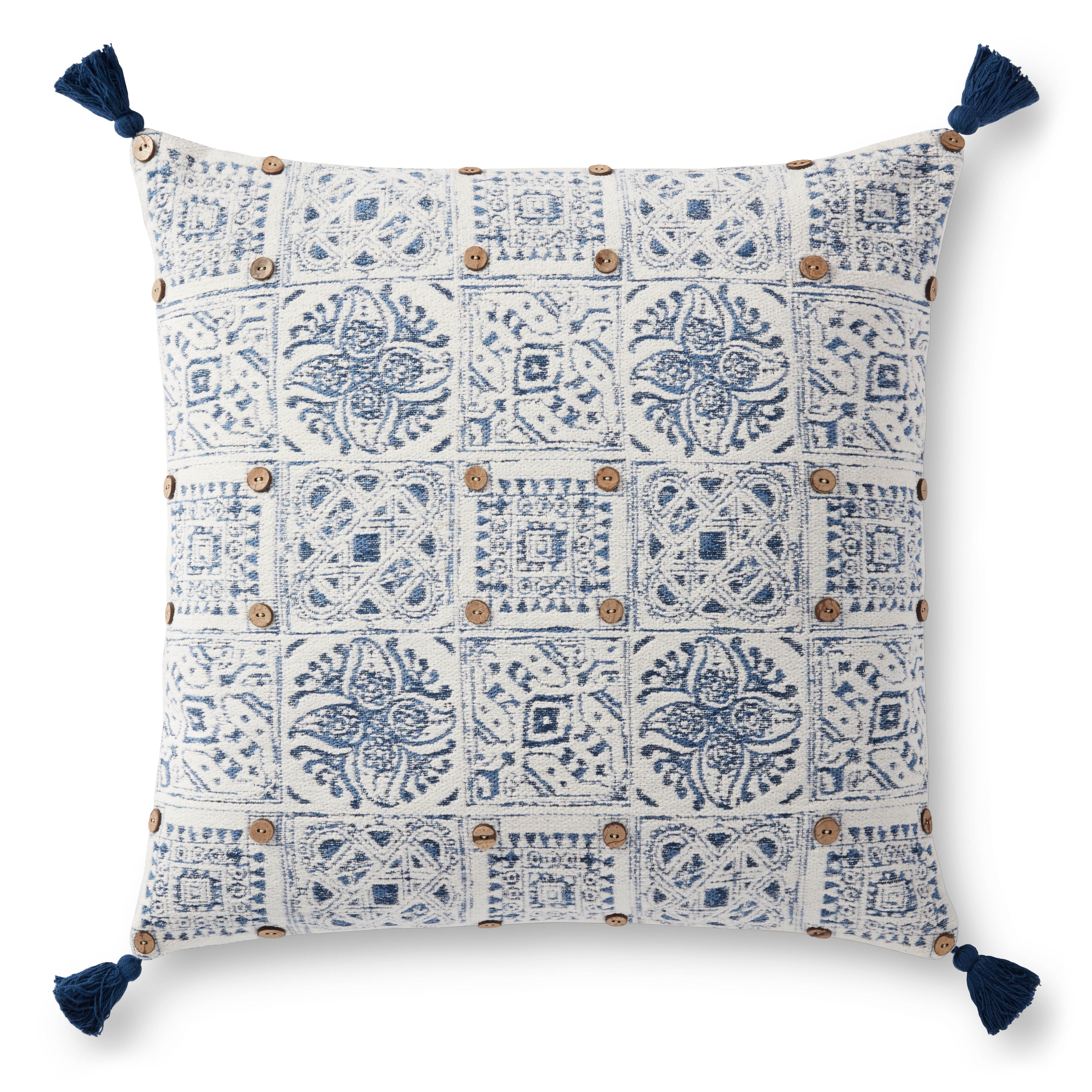 Loloi Pillows P0921 Blue / Multi 22" x 22" Cover Only - Image 0