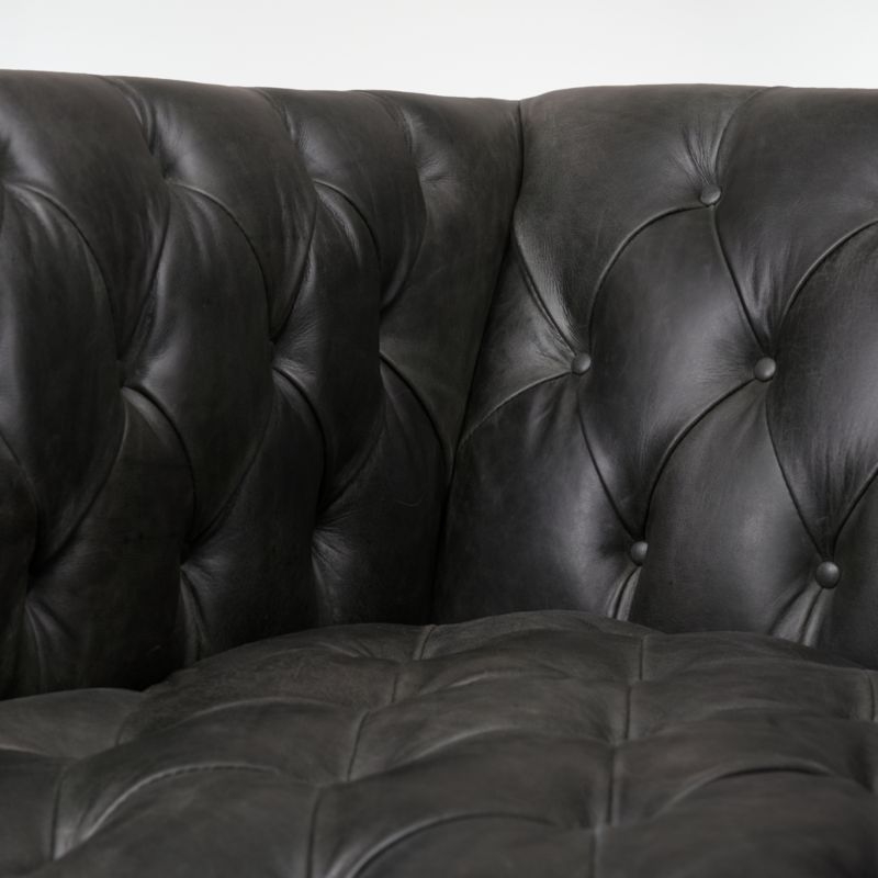 Rollins Ebony Leather Chair - Image 5