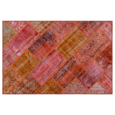 One-of-a-Kind Muthiani Hand-Knotted 1960s Orange/Red 3'11" x 5'11" Area Rug - Image 0