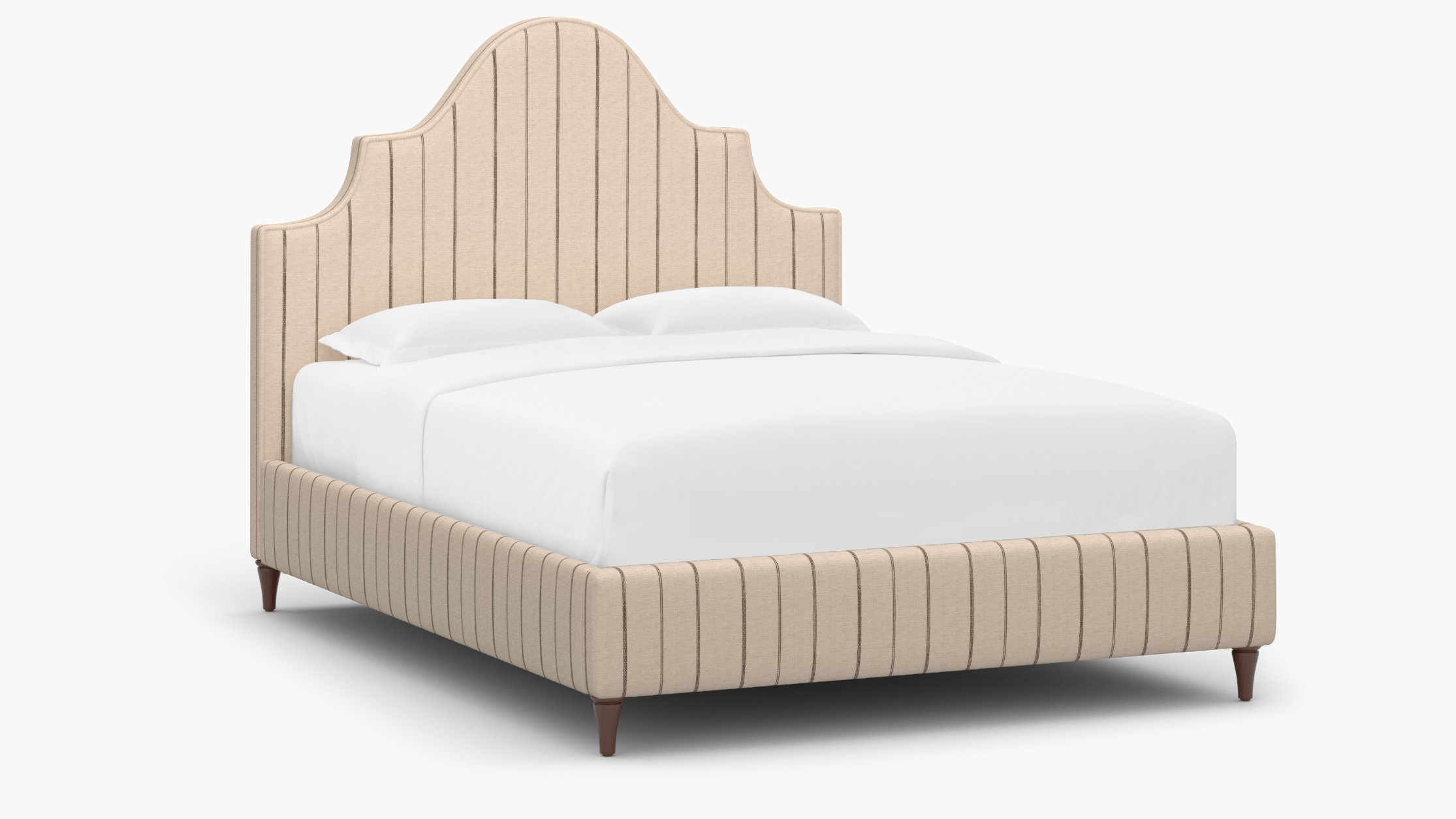 Statement Bed, Cocoa Felix, Walnut Decorative Tapered Leg, King - Image 1
