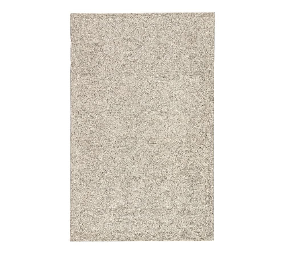 Charline Hand Tufted Wool Rug, 8' X 10', Lily White - Image 0