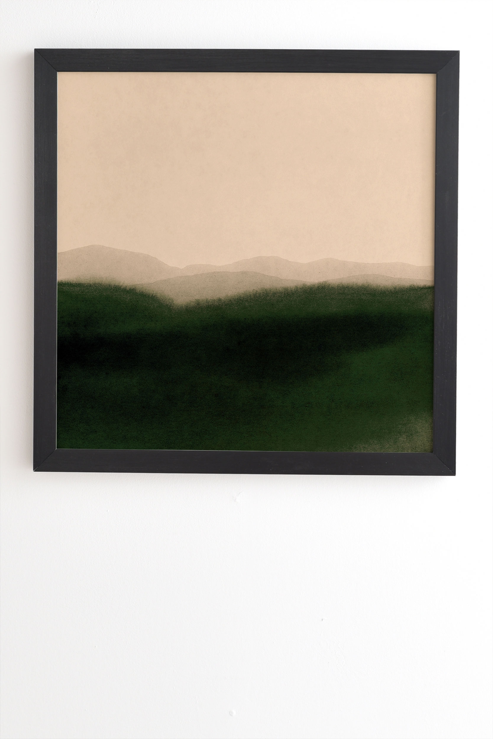 Green Hills by Iris Lehnhardt - Framed Wall Art Basic Black 20" x 20" - Image 0