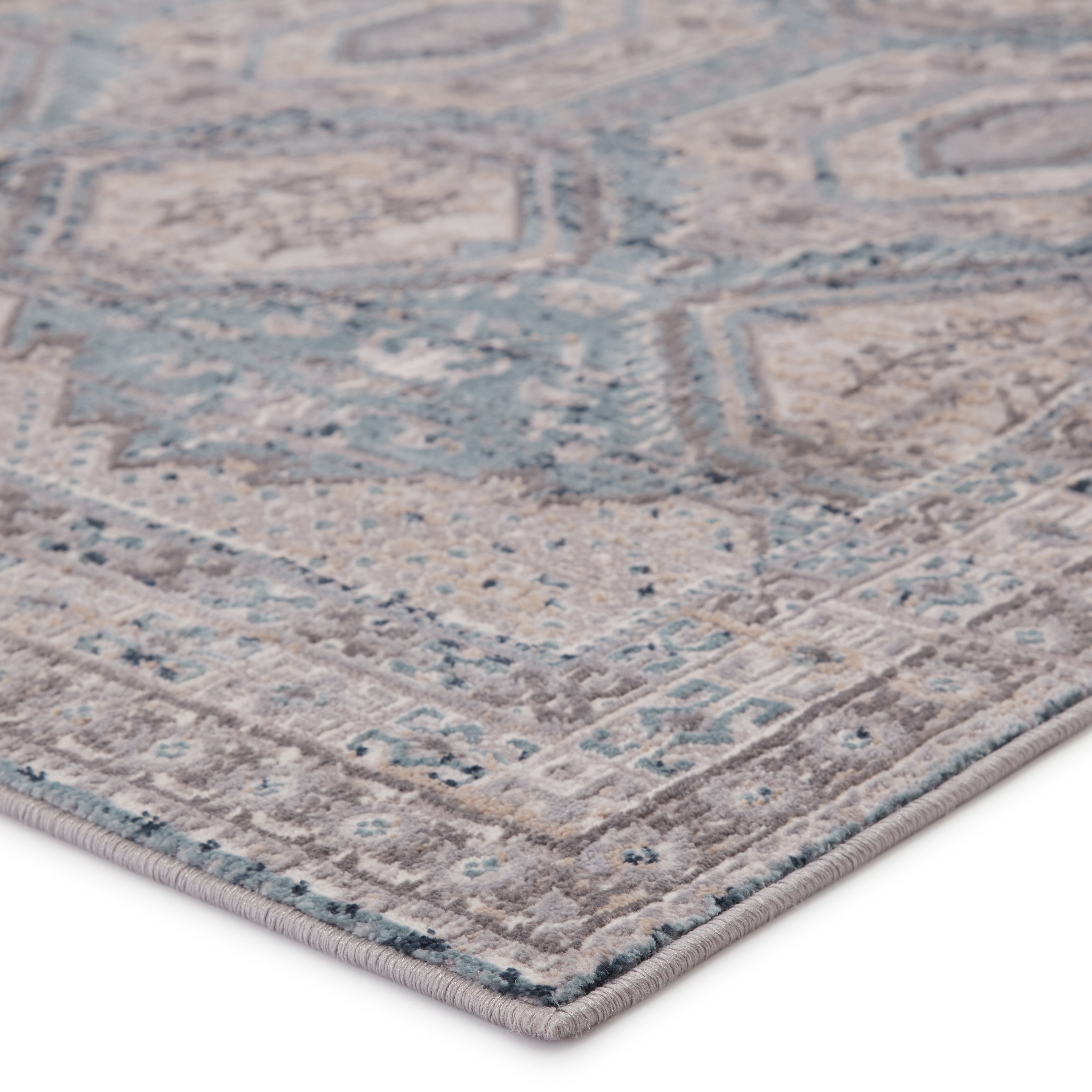Vibe by Cabazon Trellis Gray/ Blue Area Rug (9'X13') - Image 1