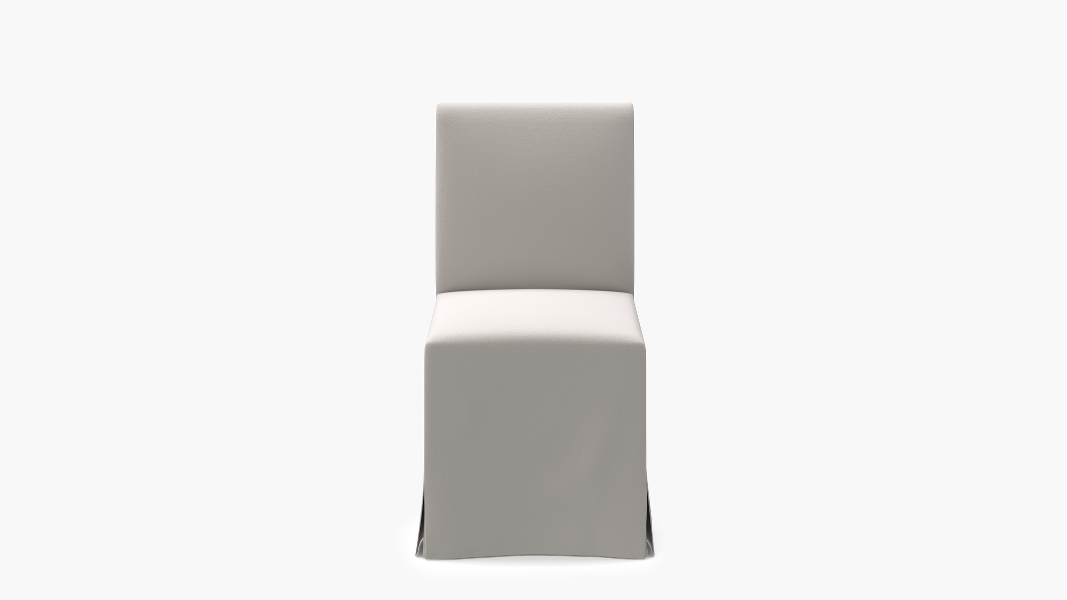 Slipcovered Signature Dining Chair, White Performance Velvet - Image 0