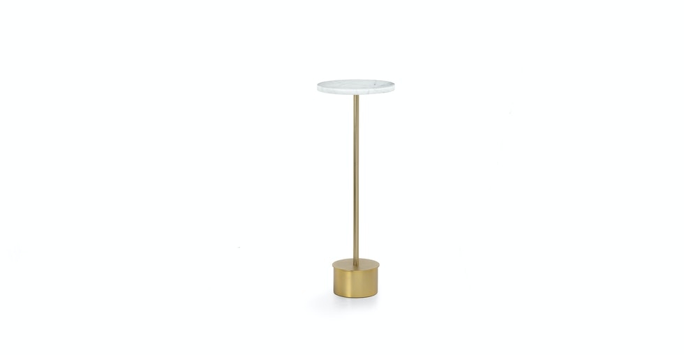 Tarvok Marble Drinks Table - Brass - Image 0