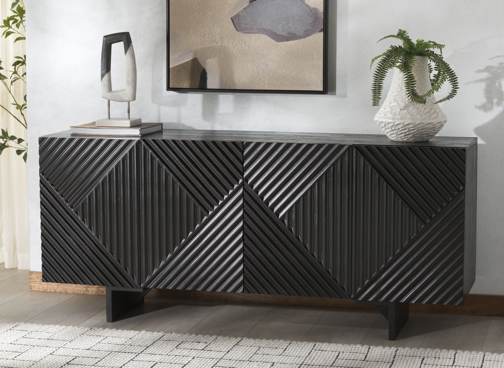 Hewitt Wood Sideboard - Black - Image 1