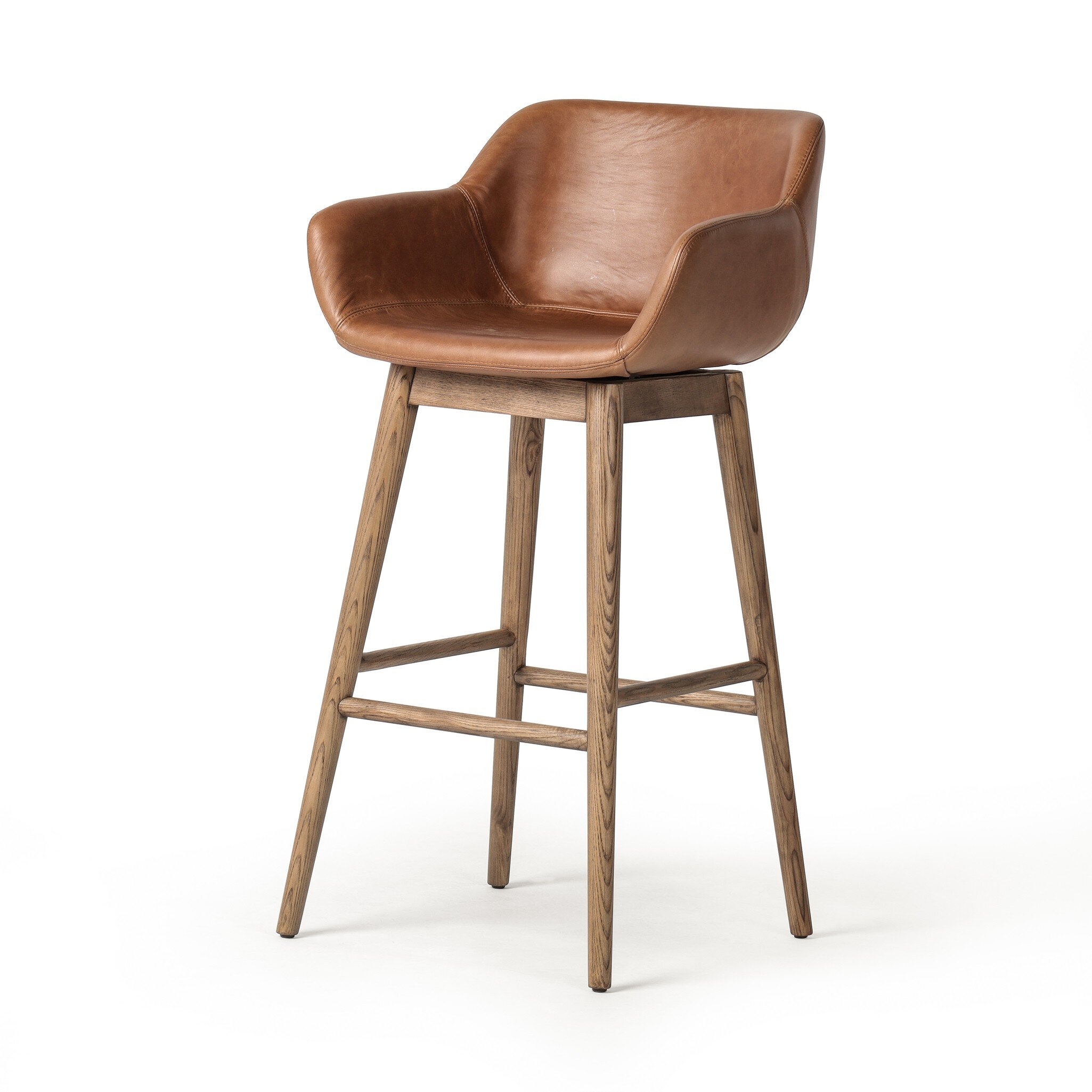 Hannah Swivel Bar + Counter Stool - Sonoma Chestnut - Image 1
