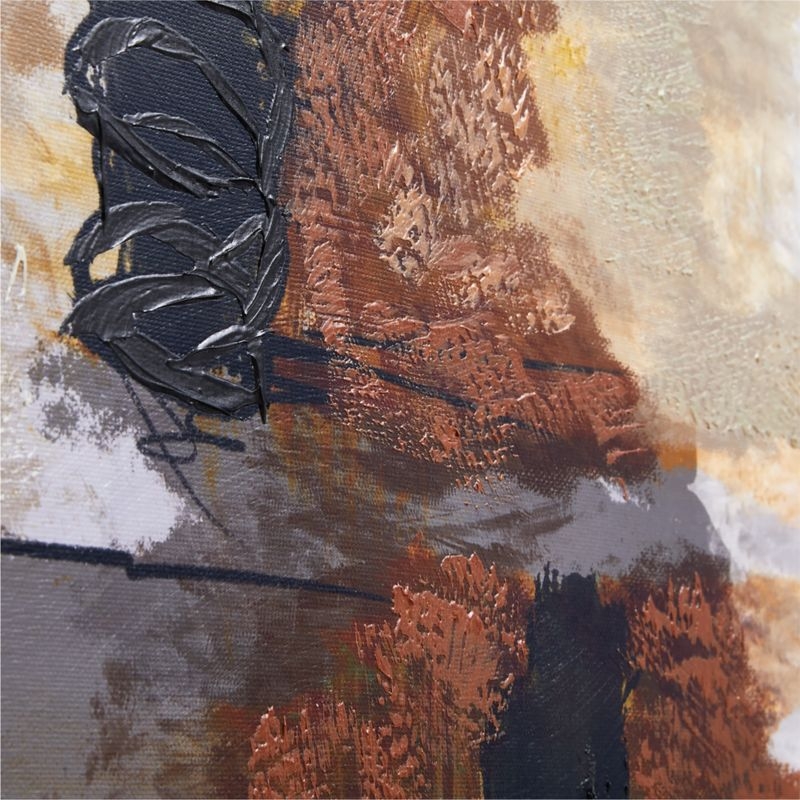 "Bloom" by Kichael Bonofiglio Brown & Black Abstract 47"x50" Framed Wall Art Print - Image 3