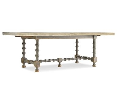 Stelio Extending Dining Table, Flaky White & Warm Gray, 84-120"L - Image 0