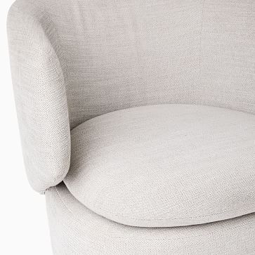 Crescent Swivel Swivel Chair, Performance Velvet, Corn Flower, Concealed Support - Image 3