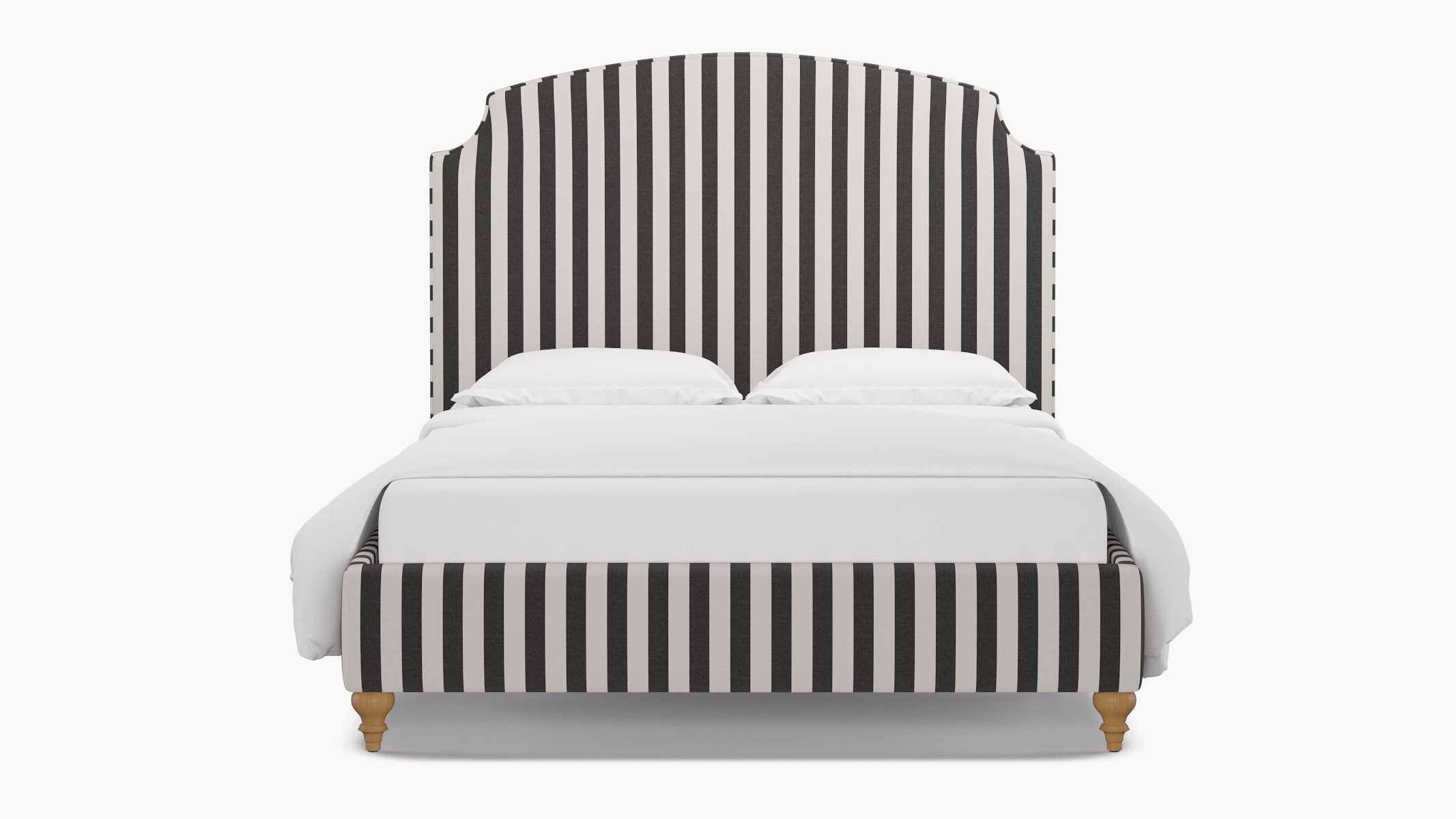 Cove Bed, Ink Cabana Stripe, Natural Traditional Turned Leg, Twin - Image 0
