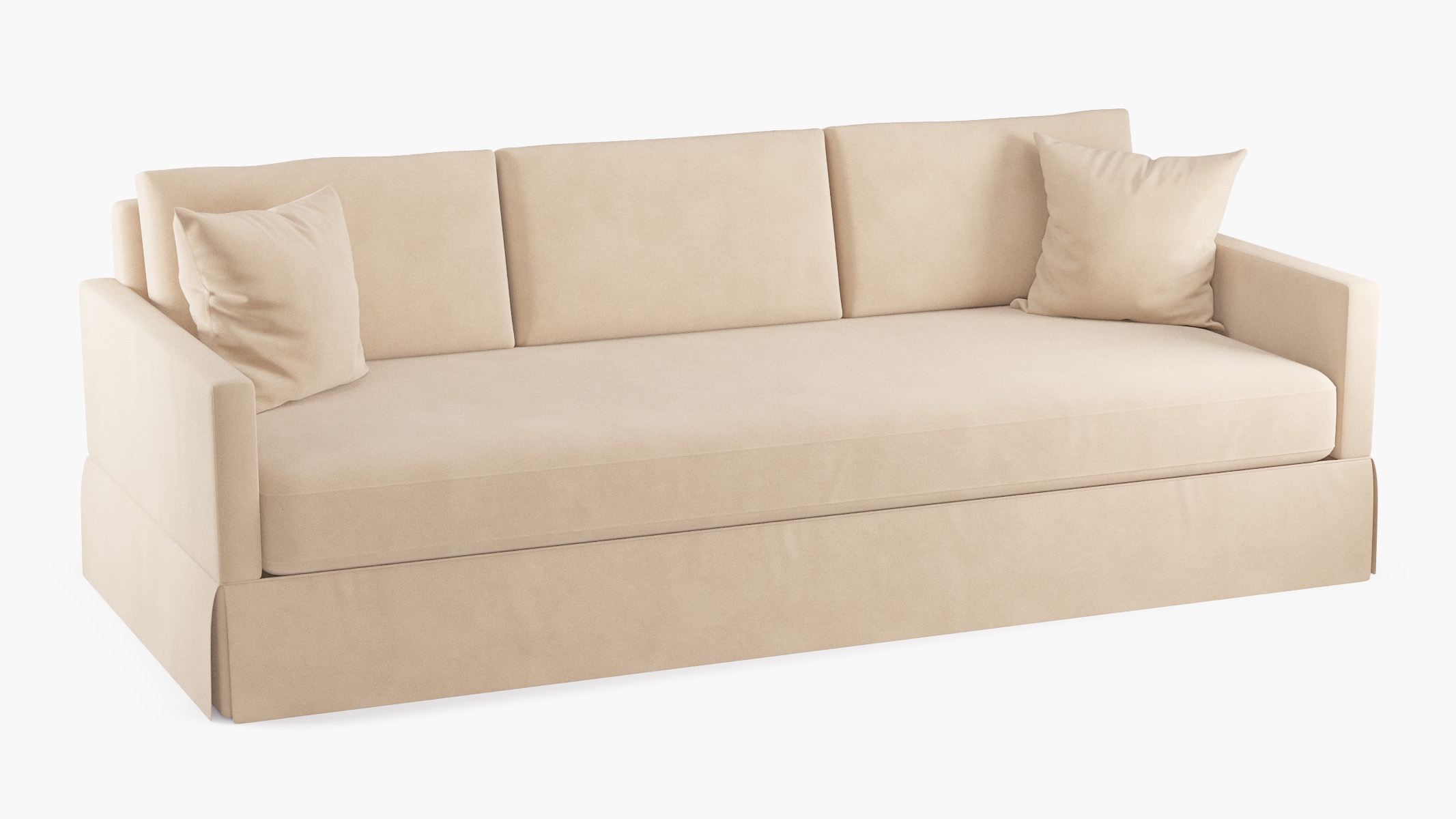 Skirted Track Arm Sofa, Pearl Classic Velvet, Standard (39") - Image 1