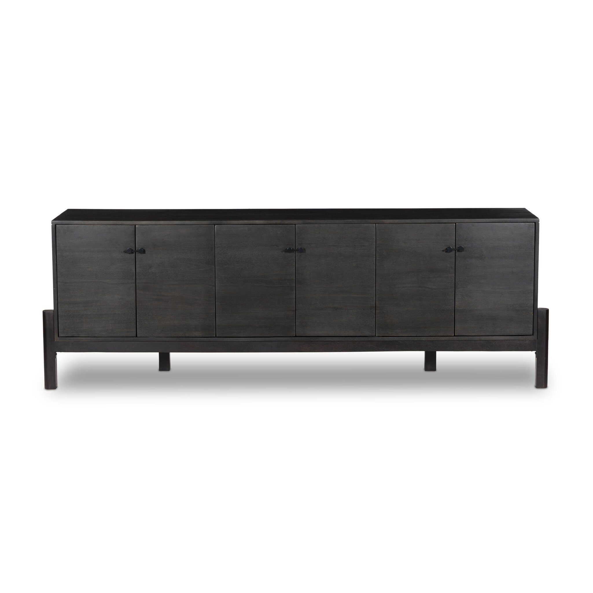 Reza Media Console - Worn Black Parawood - Image 2