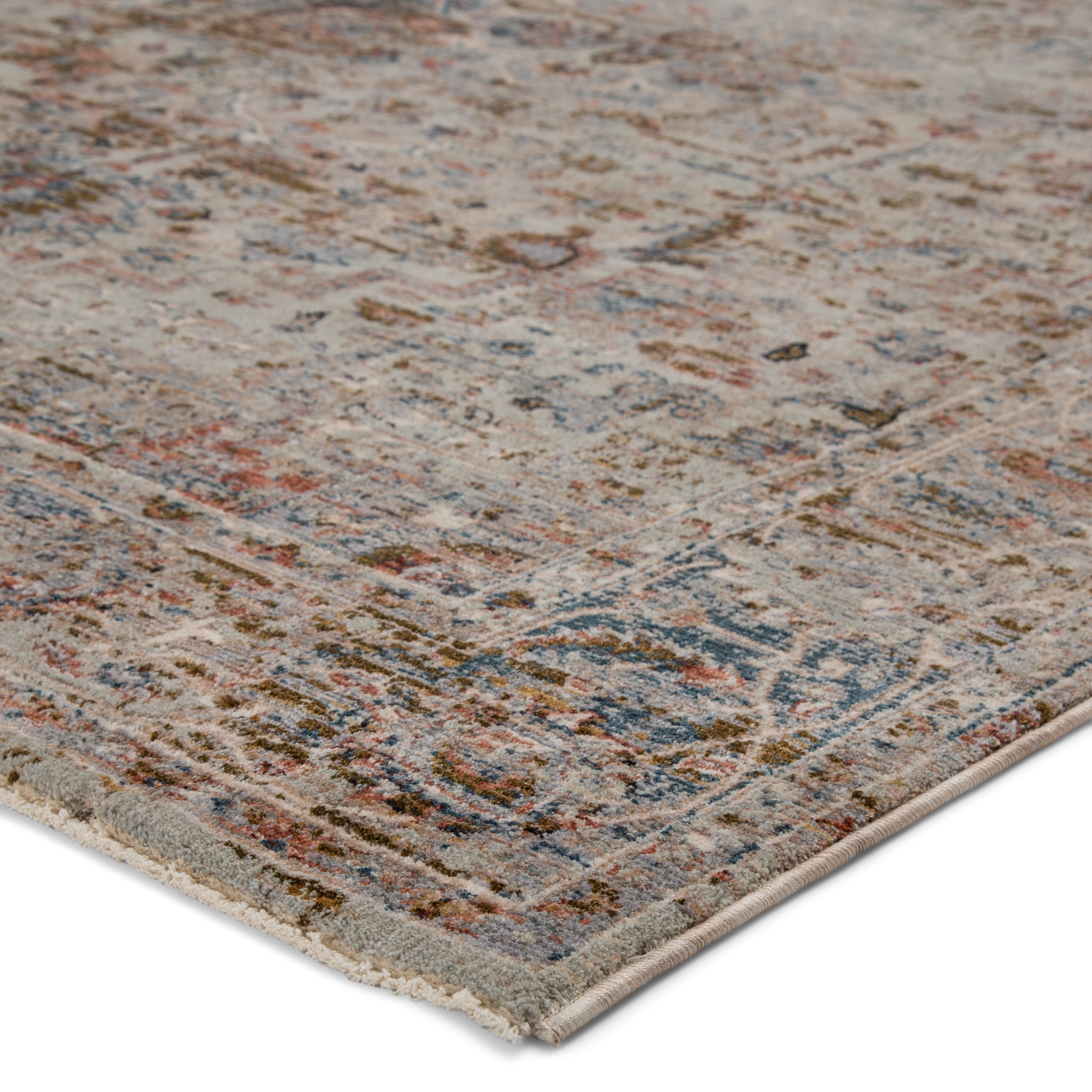 Pierce Medallion Gray/ Multicolor Area Rug (9'3"X13'3") - Image 1