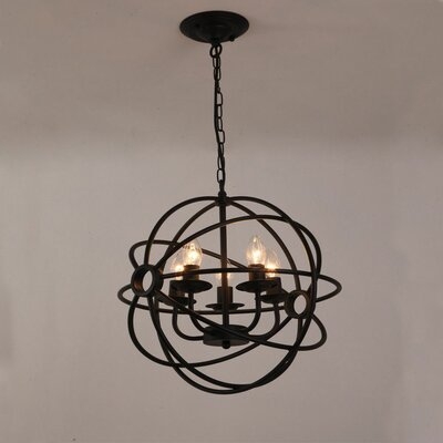 Globe Chandelier, Metal Chandelier, Retro Country Style (5 Heads) - Image 0