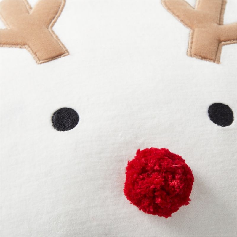Christmas Reindeer Round Velvet Kids Throw Pillow - Image 5