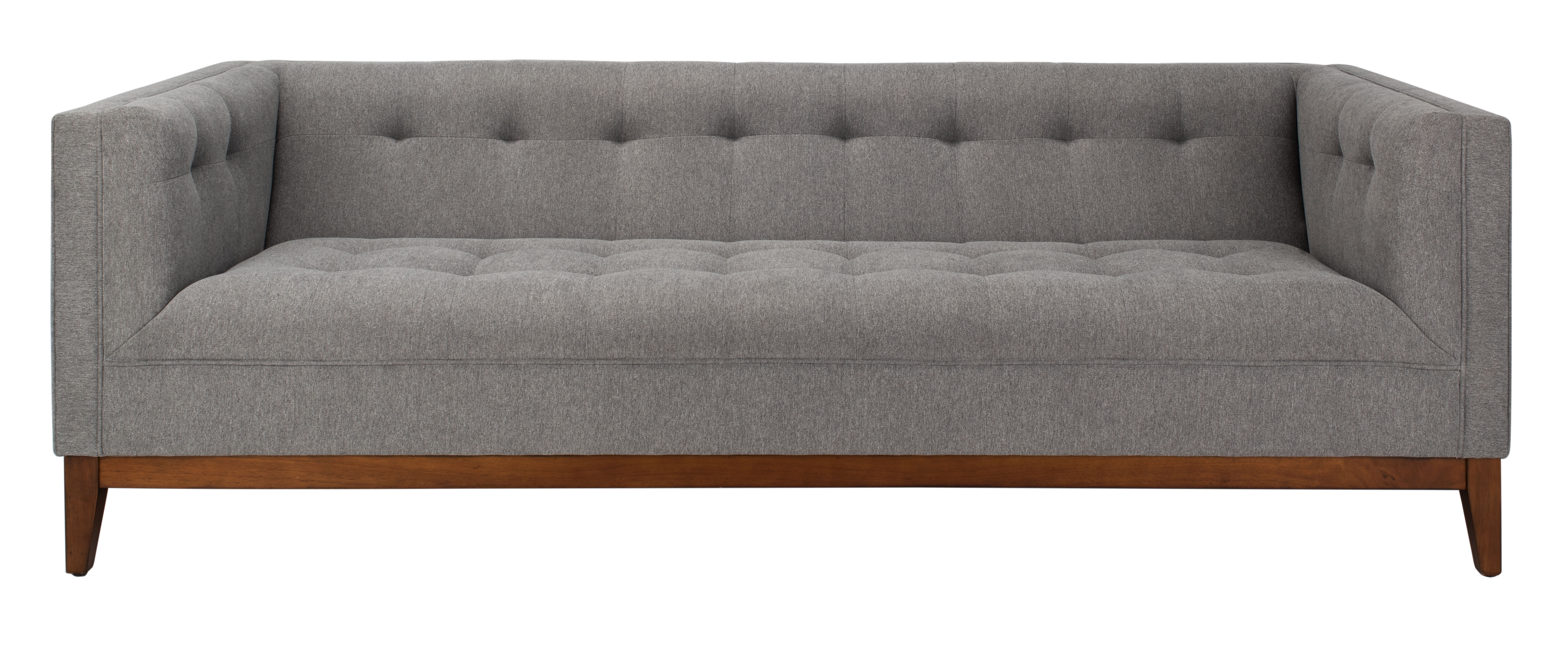 Garnet Linen Tufted Sofa - Light Grey - Safavieh - Image 0