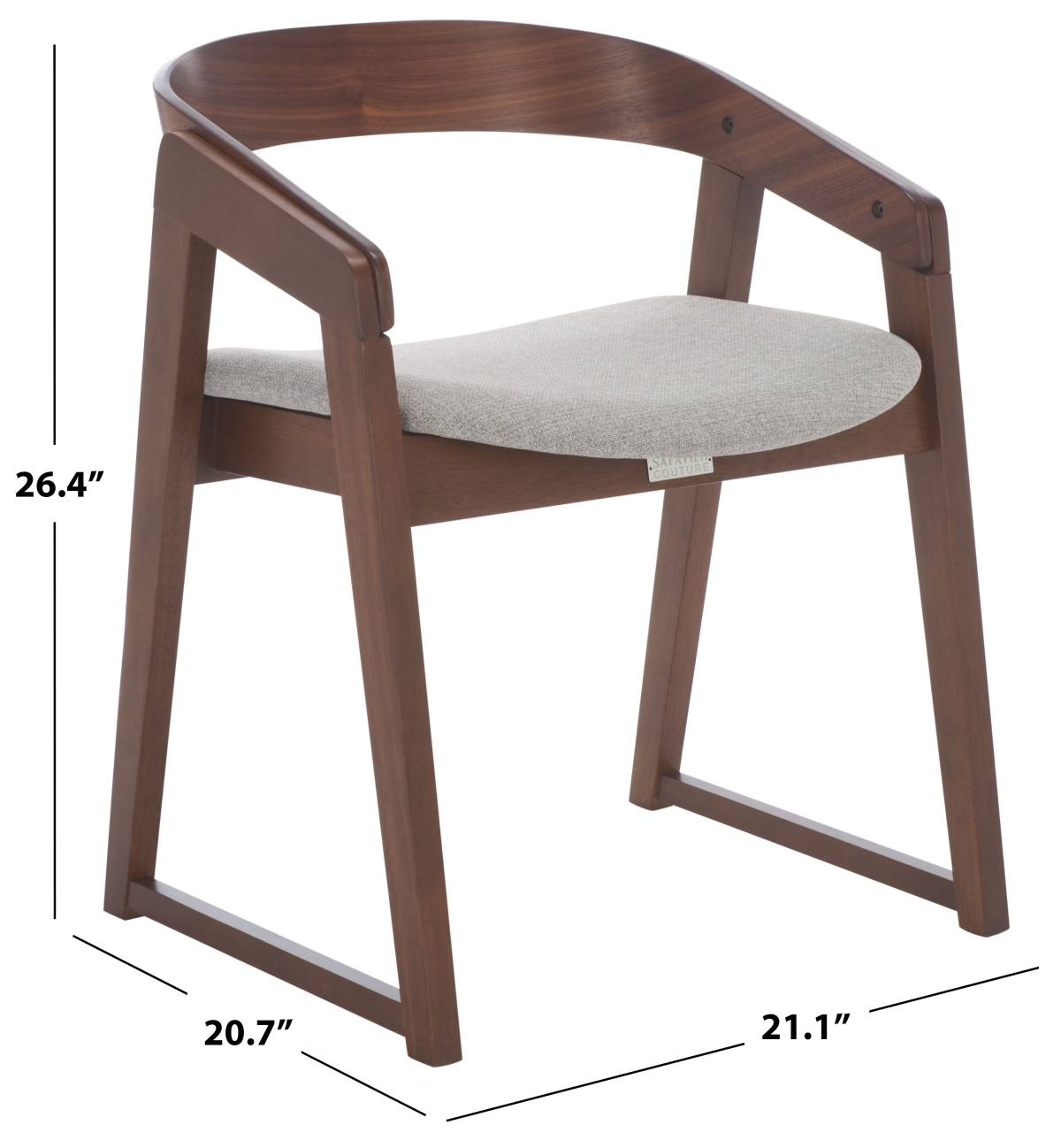 Hildabryna Wood Dining Chair - Walnut / Light Grey - Image 8