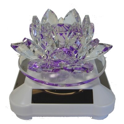 Purple Crystal Lotus With Solar Operated Rotator - Image 0