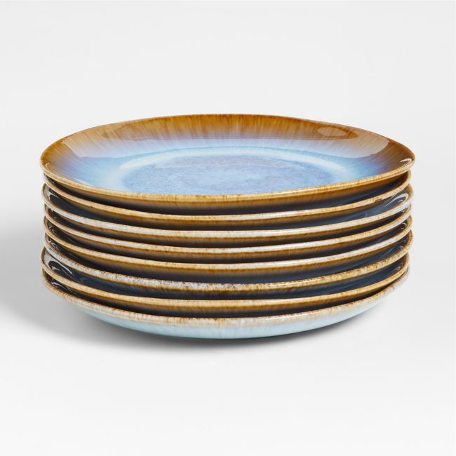 Julo Blue Dinner Plates, Set of 8 - Image 0