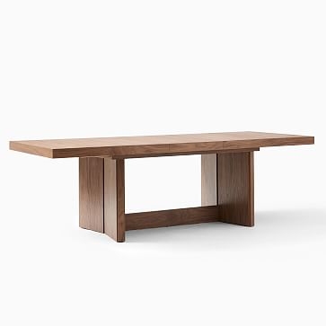 Modern Plinth Dining Table, Cool Walnut Cool Walnut - Image 5