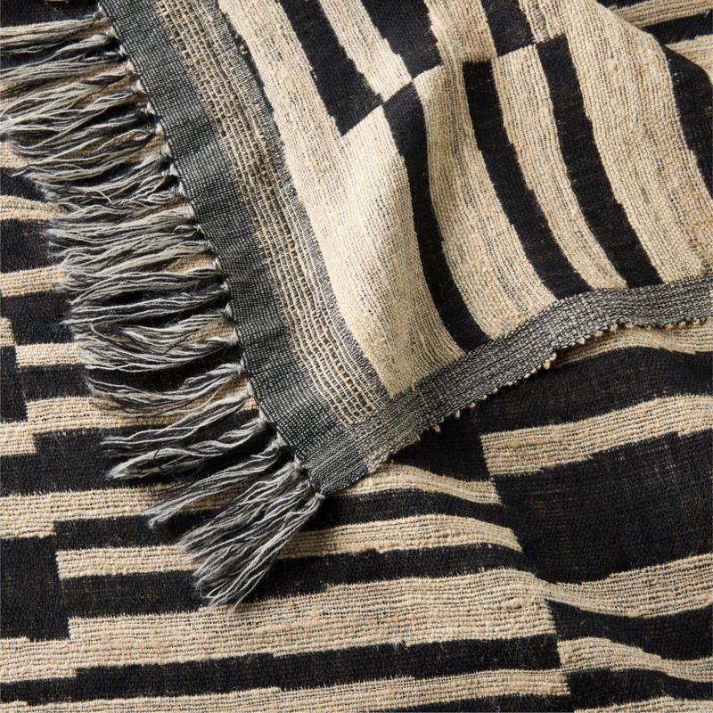 Kori Brown Wool and Silk Throw Blanket 50"x70" - Image 1