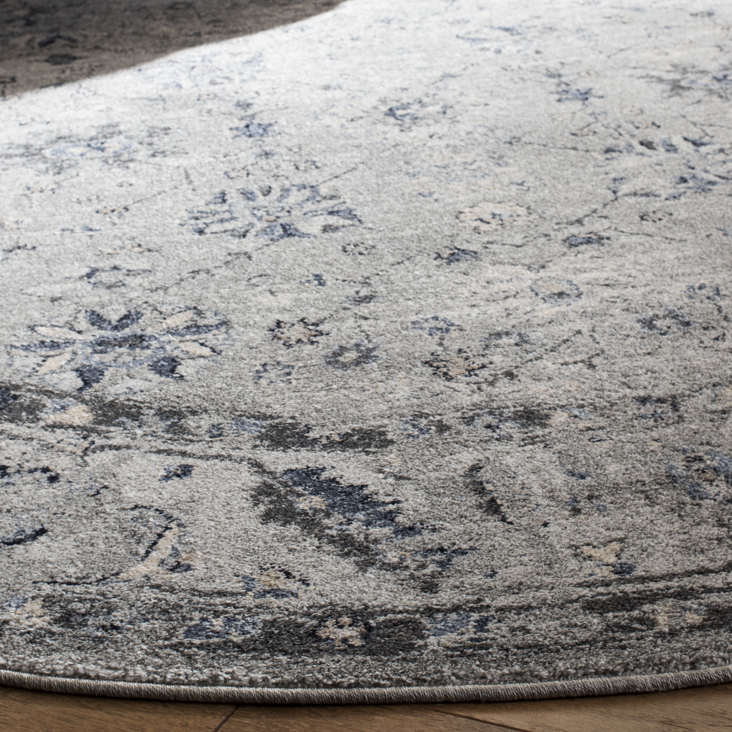 Arlo Home Woven Area Rug, CHL413F, Grey/Dark Grey,  6' 7" X 6' 7" Round - Image 2