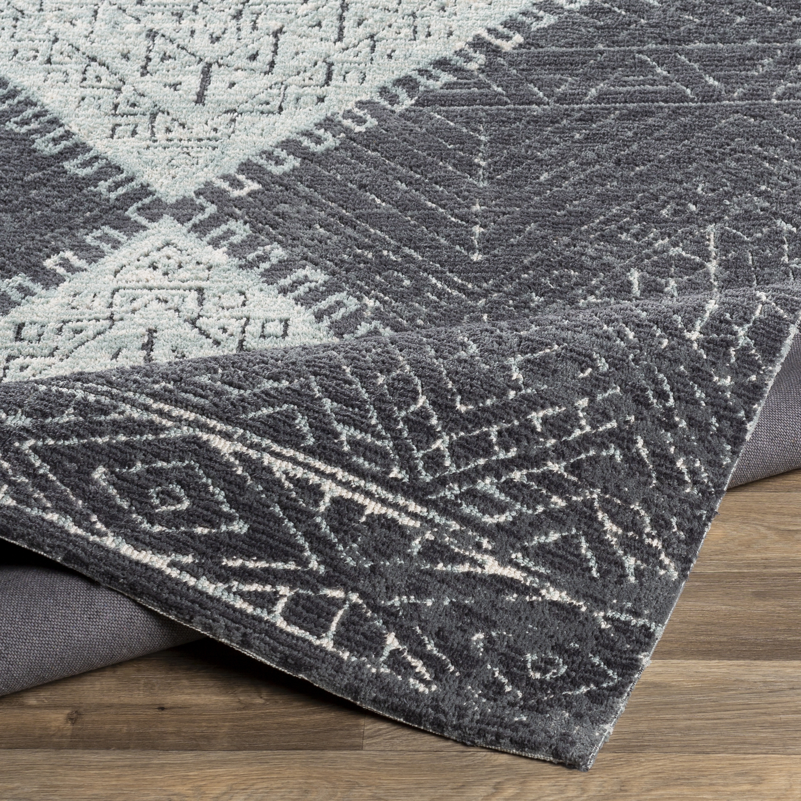 Padma Gray Indoor 8'10" x 12' Machine Woven Rug - Image 4